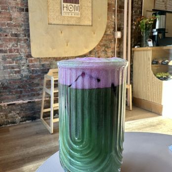 HOM Cafe & Wine - Iced matcha with hibiscus cold foam - Wine Bars Near Me - Brooklyn, New York HOM Cafe & Wine - Iced matcha with hibiscus cold foam - Wine Bars Near Me - Brooklyn, New York