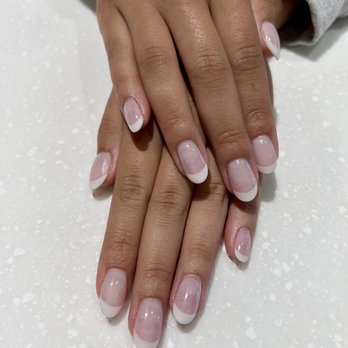Polished Nail Spa - Powder manicure with French tip - Waxing Near Me - New Paltz, New York Polished Nail Spa - Powder manicure with French tip - Waxing Near Me - New Paltz, New York