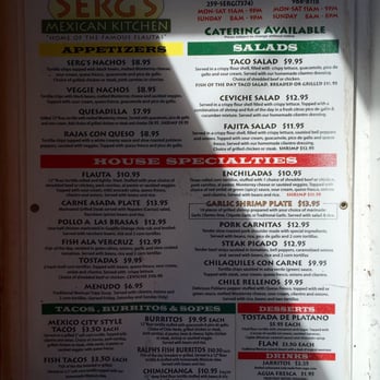 Serg's Mexican Kitchen - menu - Food Trucks Near Me - Honolulu, Hawaii Serg's Mexican Kitchen - menu - Food Trucks Near Me - Honolulu, Hawaii