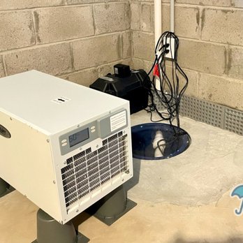 Blue Umbrella Waterproofing - Interior basement waterproofing with french drain installation and basement dehumidifier. - Waterproofing Near Me - Cranford, New Jersey