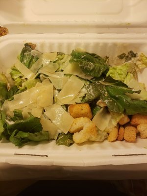 Photo of Four Corners Pizza & Pasta - El Sobrante, CA, United States. Cooked salad. Placed on top of the hot pizza. Ruined