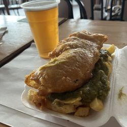 Tony's Stadium Chippy - Fish and chips with mushy peas