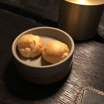 Bacchanalia - Chef's gift. Some cheese puff type things. - New American Near Me - Atlanta, Georgia Bacchanalia - Chef's gift. Some cheese puff type things. - New American Near Me - Atlanta, Georgia