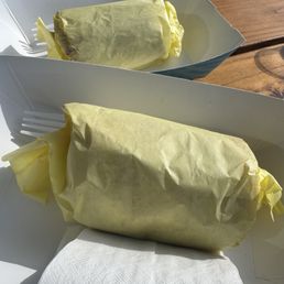 This is what the Moseys Burrito cut in HALF looks like...still massive!