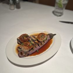 Scallop and eggplant appetizer