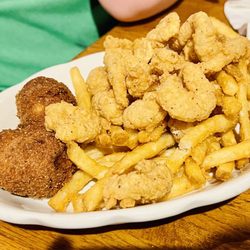 The Chimes East - Child's shrimp platter that could feed an adult.