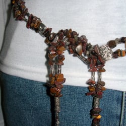 Artistik Jem - Collier Ceinture en Oeil de tigre et Argent Tibétain