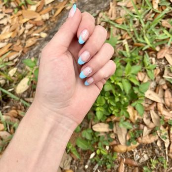Her Nails Bar - french gel manicure in sky blue - Nail Salons Near Me - Longwood, Florida Her Nails Bar - french gel manicure in sky blue - Nail Salons Near Me - Longwood, Florida