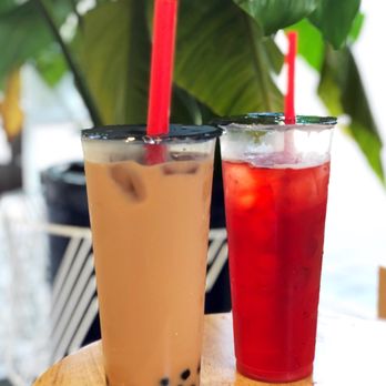 Redstraw - Milk Tea with boba and Blood Orange Ice Tea - Bubble Tea Near Me - Irvine, California Redstraw - Milk Tea with boba and Blood Orange Ice Tea - Bubble Tea Near Me - Irvine, California