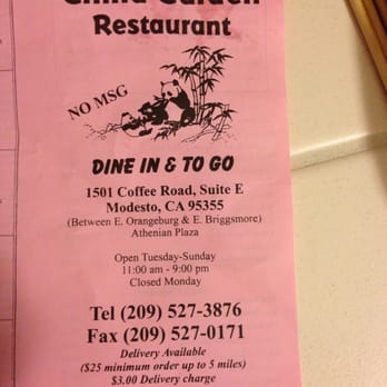 China Garden - Menu #1 - Chinese Near Me - Modesto, California