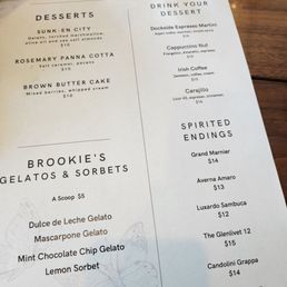 Dessert Menu Dessert Menu