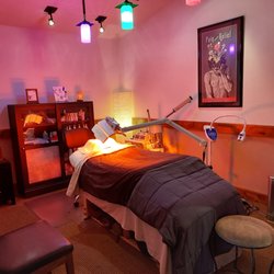 Balance Holistic Health Spa - Esthetician Room at Balance Holistic Health Spa. LED Light used with facials. Teeth Whitening equipment and Lucrece skin care products