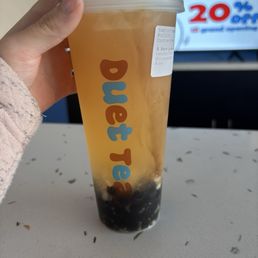 Rose Lychee Tea with Boba