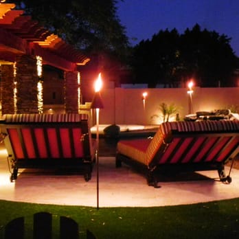 Becker Electric - Tiki Torch low voltage lighting with citronella and remote keyfob - Electricians Near Me - Scottsdale, Arizona