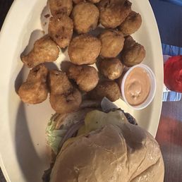 Burger and breaded mushrooms Burger and breaded mushrooms