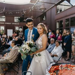 Wave Street Studios - Katie & Tony officially married at Wave Street Studios (outdoor ceremony)