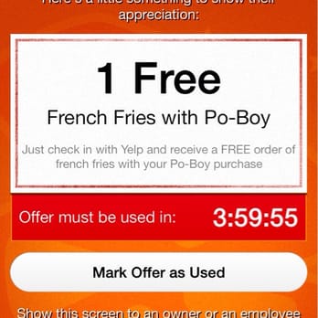 Melba's - Yelp check-in = Free fries - Chicken Wings Near Me - New Orleans, Louisiana Melba's - Yelp check-in = Free fries - Chicken Wings Near Me - New Orleans, Louisiana