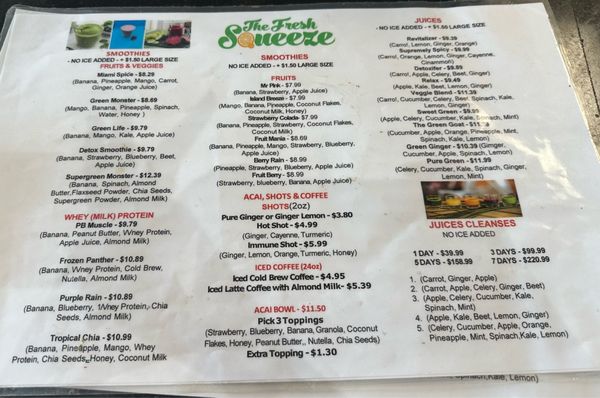 Menu photo 1 The Fresh Squeeze Dania Beach, FL