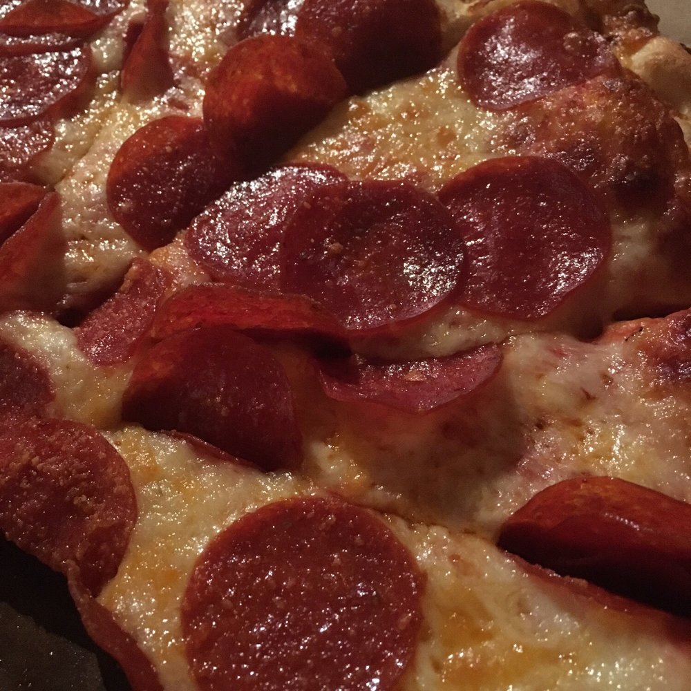 Pepperoni pizza. Pepperoni pizza.