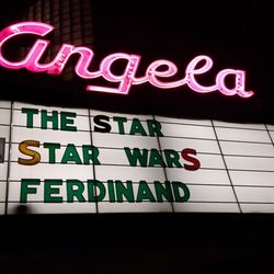 Angela Triplex Theatre - I like to take a pic of the marquee out front when I check in on Facebook.