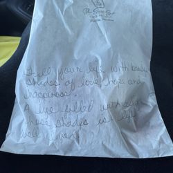 The Sweet Spot - The bag the burrito came in. They put an inspirational quote. Burrito came with sour cream and ketchup