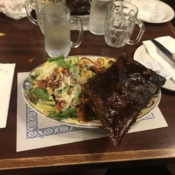 Lunar Rogue Pub - 1/2 Rack of ribs and chicken wings with Caesar Salad. - Pubs Near Me - Fredericton, New Brunswick