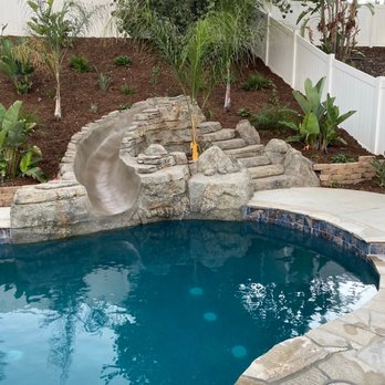 California Pools - Corona - The rock slide - General Contractors Near Me - Corona, California