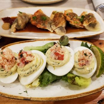 Monkeypod Kitchen - Deviled eggs and pot stickers - Tacos Near Me - Honolulu, Hawaii Monkeypod Kitchen - Deviled eggs and pot stickers - Tacos Near Me - Honolulu, Hawaii