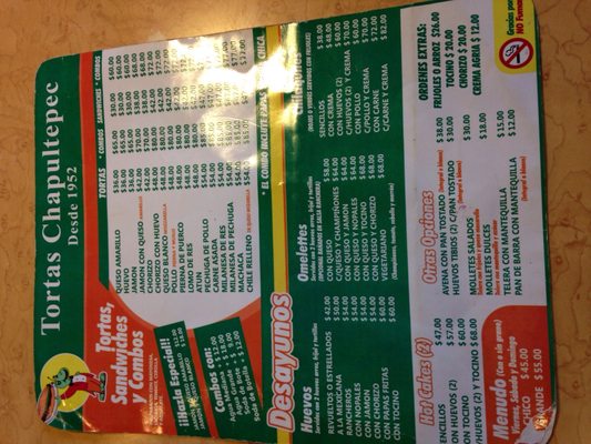 Menu photo 2 Tortas Chapultepec Tijuana, BCN