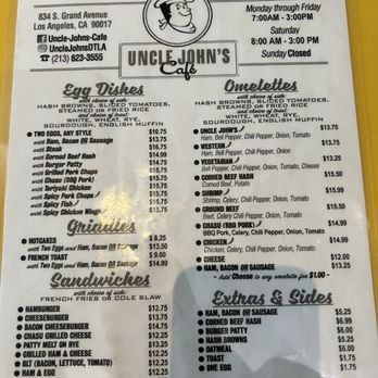 Uncle John’s Cafe - Menu 2023 - American Near Me - Los Angeles, California Uncle John’s Cafe - Menu 2023 - American Near Me - Los Angeles, California