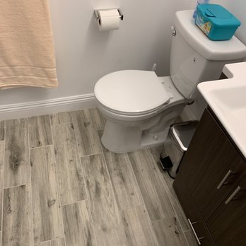 Handyman Ricky - Guest bathroom floor redone - Handyman Near Me