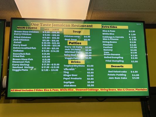 Menu photo 1 One Taste Jamaican Restaurant Rincon, GA Menu photo 1 One Taste Jamaican Restaurant Rincon, GA