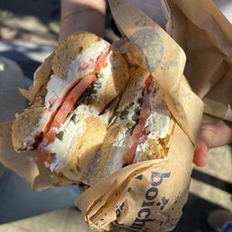 Everything with tomato, cream cheese, capers
