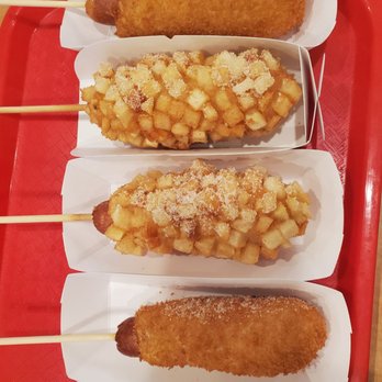 Frankseoul - Regular hot dog, potato mozzarella, potato hot dog, mozzarella hot dog - Hot Dogs Near Me - Frisco, Texas Frankseoul - Regular hot dog, potato mozzarella, potato hot dog, mozzarella hot dog - Hot Dogs Near Me - Frisco, Texas
