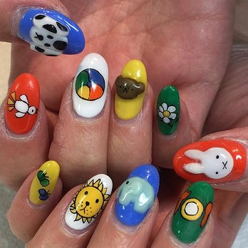 Glam Nail Studio - Miffy the bunny nail art, La Carmina nail art nails - Nail Salons Near Me - Richmond, British Columbia