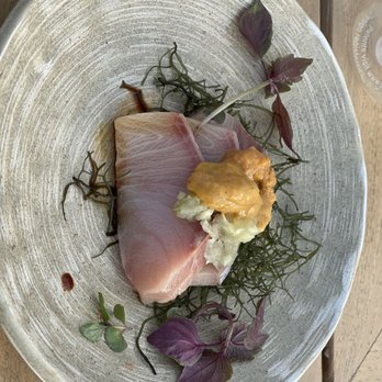 CanoeHouse - Pre fix- dish 1- hamachi - Japanese Near Me - Kamuela, Hawaii CanoeHouse - Pre fix- dish 1- hamachi - Japanese Near Me - Kamuela, Hawaii