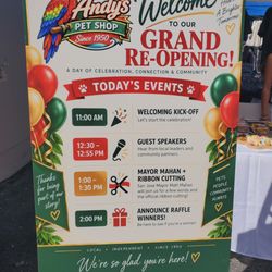 Andy's Pet Shop - Grand re-opening 9/12/2026