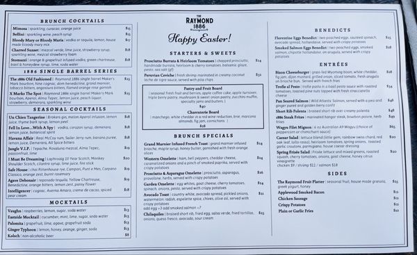 Menu photo 2 The Raymond 1886 Pasadena, CA