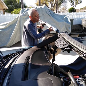 A New Look Auto Glass - Making sure everything is okay prior to installation I told them to take his mask off so I can take a picture - Auto Glass Services Near Me - Ontario, California
