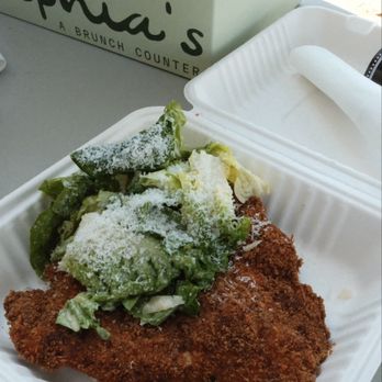 Sophia's A Brunch Counter - Crispy chicken schnitzel Wish there was more salad to balance with the huge piece of schnitzel (that part, I'm not complaining)! - Desserts Near Me - Phoenix, Arizona Sophia's A Brunch Counter - Crispy chicken schnitzel Wish there was more salad to balance with the huge piece of schnitzel (that part, I'm not complaining)! - Desserts Near Me - Phoenix, Arizona