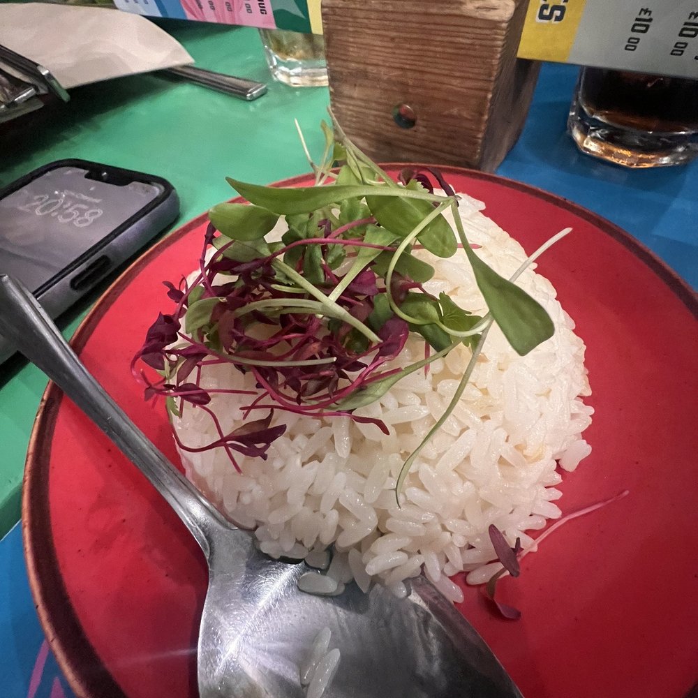 Plantain-chili rice