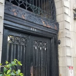 the entrance to the building