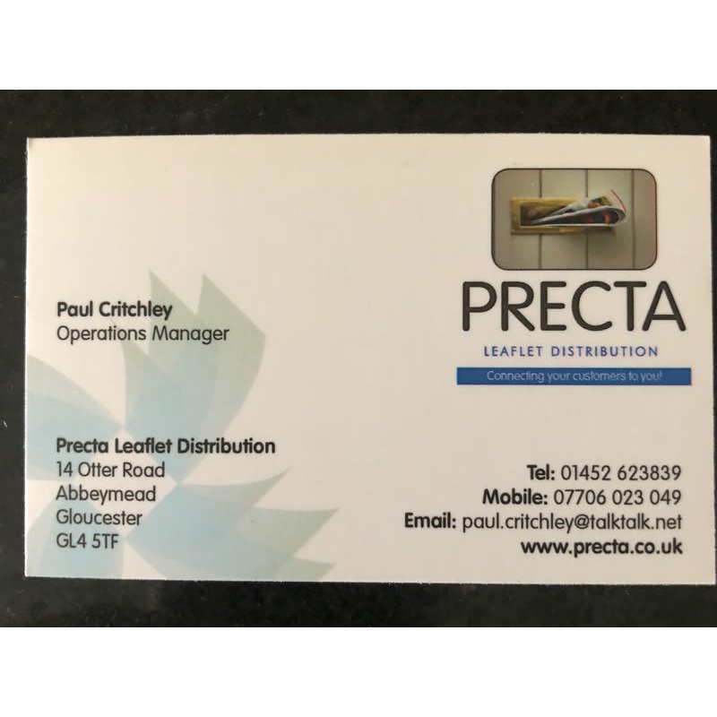 PRECTA LEAFLET DISTRIBUTION Updated April 2024 14 Otter Rd