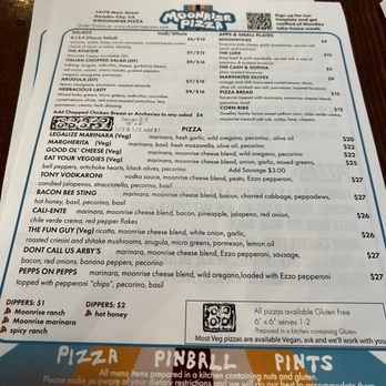 Moonrise Pizza - Menu - Wine Bars Near Me - Amador City, California