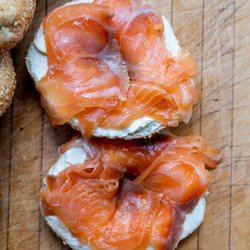 Saumon Plus - Delicious Atlantic salmon piled on top of Montreal style sesame seed bagels