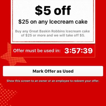 Baskin-Robbins - After I clicked to redeem this deal I was told "they don't do the Yelp deal" - Ice Cream & Frozen Yogurt Near Me - Riverside, California Baskin-Robbins - After I clicked to redeem this deal I was told "they don't do the Yelp deal" - Ice Cream & Frozen Yogurt Near Me - Riverside, California