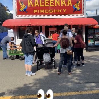 Kaleenka Piroshky - Front of the place the line was like 20 deep but I made it - Food Stands Near Me - Puyallup, Washington