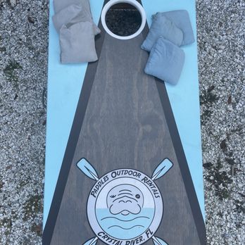 Paddles Outdoor Rentals - Cornhole in front of building while you wait. - Rafting/Kayaking Near Me - Crystal River, Florida Paddles Outdoor Rentals - Cornhole in front of building while you wait. - Rafting/Kayaking Near Me - Crystal River, Florida