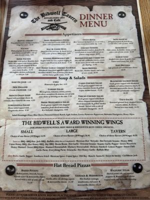 Menu photo 1 Bidwell Tavern Coventry, CT Menu photo 1 Bidwell Tavern Coventry, CT