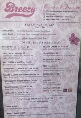 Menu photo 1 Breezy San Juan Capistrano, CA Menu photo 1 Breezy San Juan Capistrano, CA
